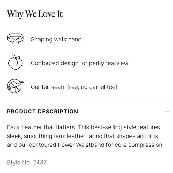 SPANX Leggings Faux Leather Shapes Lifts Flattering Compression Black Size M - Picture 13 of 14